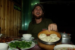 aber auch das chinesische Essen war supergut (Dumplings mit Spinatfuelle)