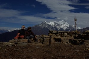 ...gemeinsam geniessen wir den Ausblick auf den Langtang Hauptgipfel (Langtang 1 - 7246m).