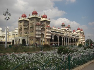 die schoene Palastanlage in Mysore